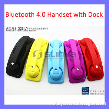 Retro Native Anti Radiation Proof Bluetooth 3.0 Volume Control Wireless Handsfree Handset for Phone Tab PC Pad with Desk Dock (328-LY)